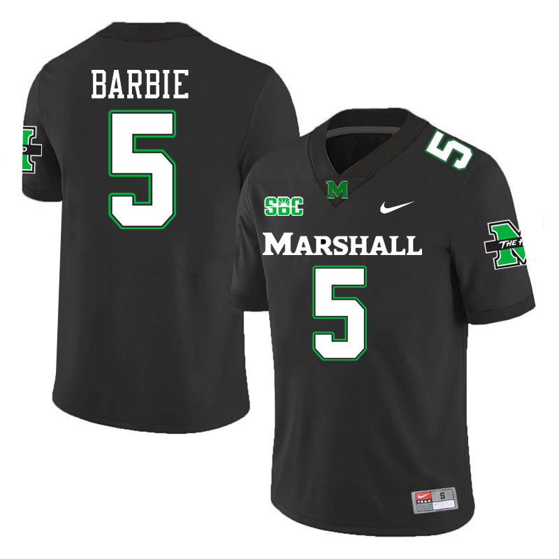 Marshall Thundering Herd #5 Jo'Shon Barbie College Football Jerseys Stitched-Black